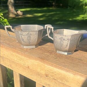 Vintage Silver Creamer and Sugar Set
